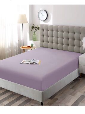 Sfoothome Twin Lavender Fitted Sheet Only, Wrinkle Free - Brushed Microfiber Bed